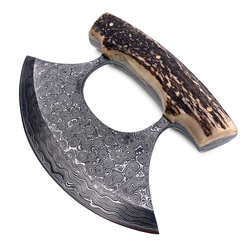 Damascus Steel Custom Ulu Knife
