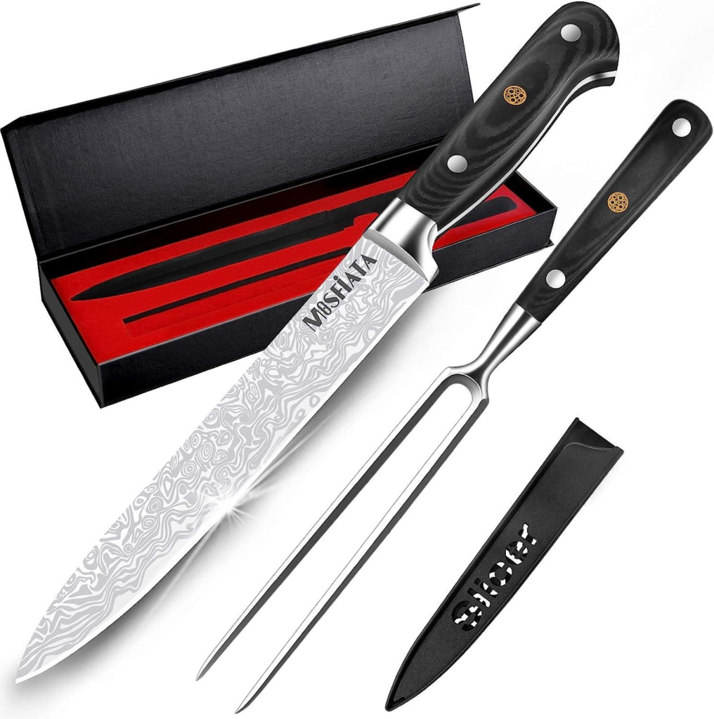 MOSFiATA German High Carbon Stainless Steel Knife: Ideal for Slicking Chicken, Meat, & Vegetables