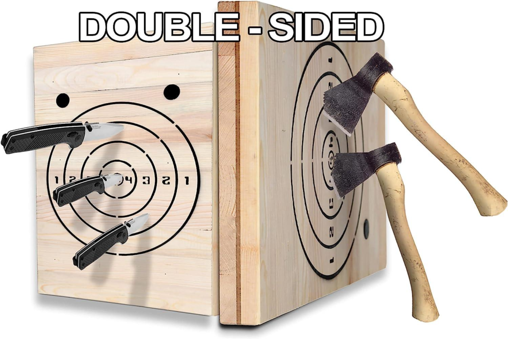 Double-Sided Wooden Knife Throwing Target